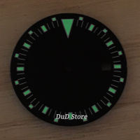 31.5mm No Logo Sterile Watch Luminous Green Black Dial Face Fit ETA2824 2836 Miyota 82series Mingzhu2813 Movement watch parts