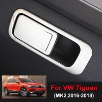 Newprodectscoming AX Chrome Inner Glove Box Storage Box Handle Cover Trim Cap Overlay Molding Garnish For Volkswagen VW Tiguan MK2 2016 2017 2018