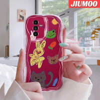 JIUMOO เคส A14ปลอกสำหรับ Samsung กาแล็คซี่โปร่งใสลายกล้องถ่ายรูป A13 5G เคสรูปหมีแมวการ์ตูนลายกบดีไซน์ใหม่ขอบเป็นคลื่นนุ่มเคสมือถือกันกระแทกแบบใสแบบเรียบง่ายปลอกป้องกันอ่อนโยน