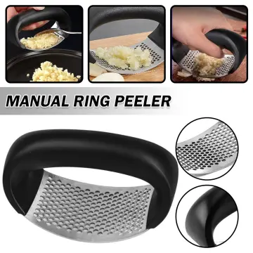 1pc Stainless Steel Manual Garlic Press, Ring Shaped, Garlic Masher Tool