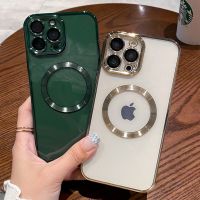 เคสซิลิโคนโปร่งใสหลุมโลโก้ชุบหรูหราสำหรับ iPhone 14 11 13 12 Pro Max กันกระแทกแบบใสนิ่มกันตก