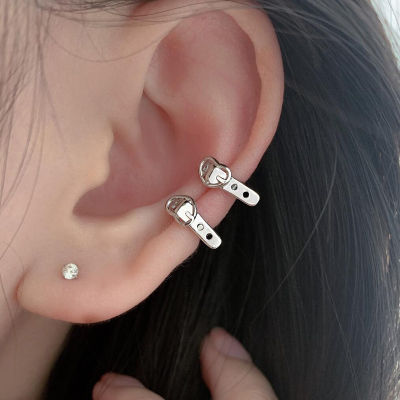 925 Sterling Silver Clip Earrings For Women Jewelry Trendy Love Heart Belt Buckle Earring Girl Student Party Accessories KOFSAC