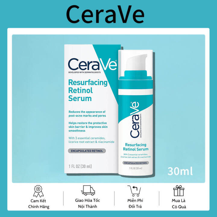 🌟100ของแท🌟CeraVe Resurfacing Retinol Face Serum 1 oz (30 ml) Lazada