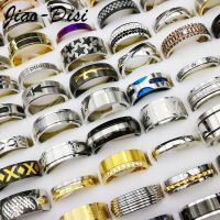 New 50pcs Mens Womens Rings Fashion 316L Stainless Steel Ring for Wedding Bands Couple Jewelry Wholesale Lots Mix Styles