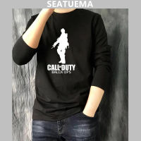 SEATUEMA Call Duty เสื้อยืดแขนยาวผู้ชาย Spring Neck Pullover เสื้อกันหนาว Underground หลวม ๆ สบาย ๆ ร้อยแขนเสื้อพิมพ์