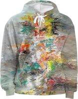 Unisex Youth Novelty Hoodies 3D Oil Painting Tie-Dye Printed for Christmas Daily, Premium Big Pocket Sweatshirt Pullover