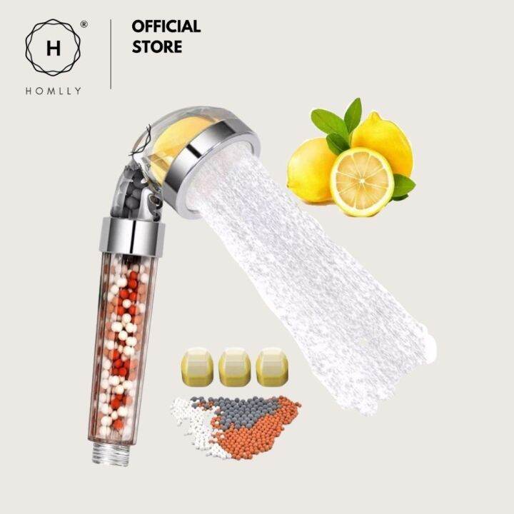 Homlly Vitamin C Filter High Pressure Shower Head with 3 Replacement