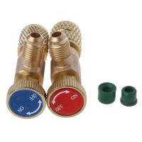 HOT 2PCS Coolant Safety Valve Quick Connector Air Conditioner R410A R22 Connection Adapter