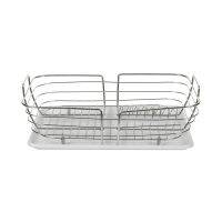 ✨นาทีทอง✨ ชั้นคว่ำจานถาดขาวมีที่ใส่ช้อน ชั้นวางของในครัว DISH RACK WITH TRAY WHITE HP-013