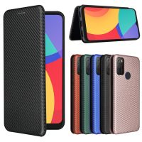 （A NEW）สำหรับ Vodafone Smart V12 Luxury Flip Carbon Fiber Skin Magnetic Adsorption Case สำหรับ Vodafone Smart V12กระเป๋าโทรศัพท์