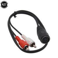 DIN 7-Pin  Female Plug to Dual 2 RCA Phono Male Jack Audio Adapter Cord Cable 50cm/100cm Cables