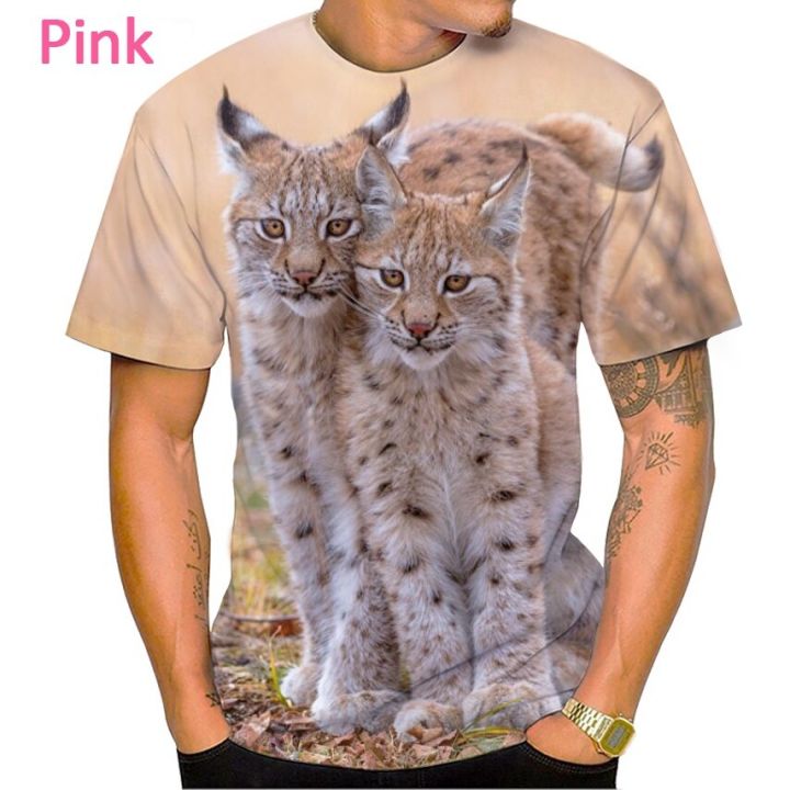 ใหม่ขายร้อน-breathable-lynx-3d-พิมพ์ผู้ชายแขนสั้นเสื้อยืดแฟชั่น-casual-spotted-animal-design-unisex-streetwear-top