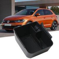 กล่องเก็บของที่พักแขนรถกลางสำหรับ Volkswagen Polo VW MK6 2018-2020ถาดจัดระเบียบควบคุมส่วนกลางอุปกรณ์เสริมวัสดุ ABS