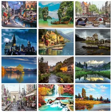Photocustom 60x75cm Paint By Numbers Handpainted Canvas Painting
