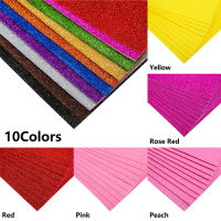 2sql 10Pcs Crafts DIY Glitter Sponge EVA Foam Paper Sheet Handmade Material A4 Kids