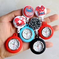 Fashion Cartoon Medical Icons Colourful Nurse Doctor Retractable Badge Reel Clip Hang Pocket Watches Hospital Health Care Clock