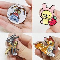 Kawaii Rabbit Anime Lapel Pins Backpack Jeans Enamel Brooch Pin Women Fashion Jewelry Gifts Delica Cat Strawberry Cartoon Badges