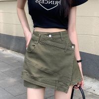 COD jfdss Skorts Shorts High Waist Design Denim Female Hot Girl Style Small Loose Slimmer Look Irregular Buttocks Pants