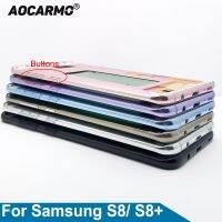 【☊HOT☊】 jiejiu65879742 Aocarmo G955 S8ฐานรองสำหรับ Samsung Galaxy S8 G950 S8และตรงกลางของตัวเรือนตัวเรือนพร้อมตัวถาดใส่ซิมและปุ่มสล็อต