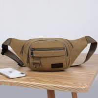 Waist bag, canvas, anti splashing, sturdy chest bag, large capacity, multifunctional cash register business bag X6H6