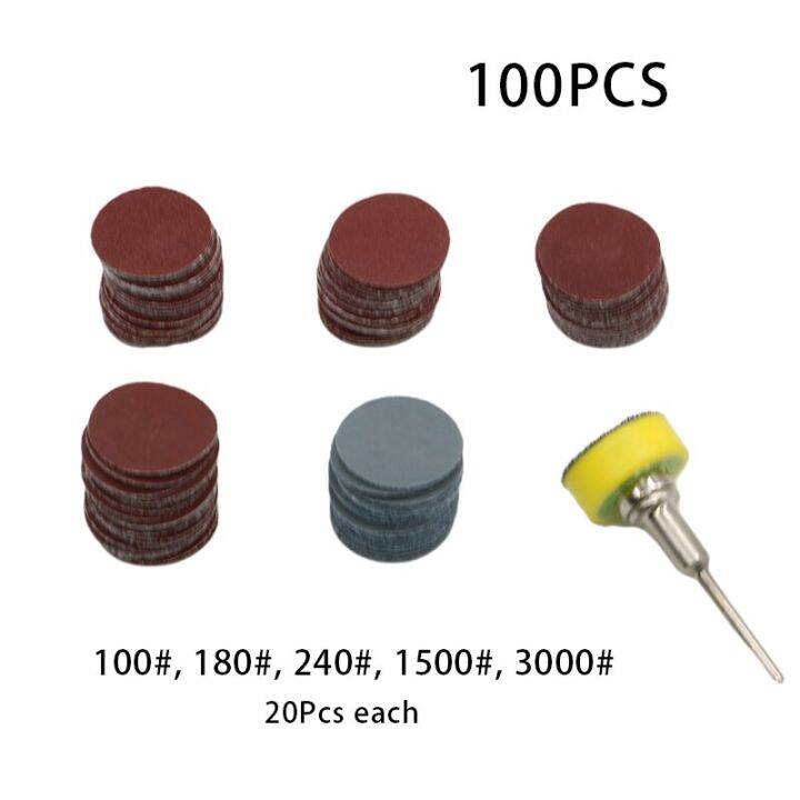 100pcs-25mm-1-inch-sanding-disc-sanding-disc-abrasive-paper-1-inch-abrasive-polishing-pad-for-dremel-tools-cleaning-tools