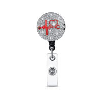 Badge Reel Clip Badge Holder Retractable Nurse Badge Reel Clip Cute Badge Holder Students Doctor ID Card Holder Rhinestones Badge Reel Clip