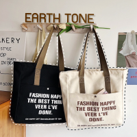 กระเป๋าผ้าสะพายข้าง กระเป๋าถือ กระเป๋าผ้า Tote Bag ถุงผ้า  แฟชั่นมาใหม่ ถุงผ้า กระเป๋าผ้ามินิมอล มีซิป