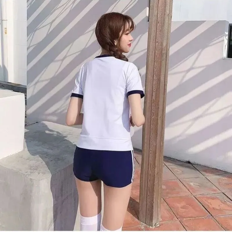 Uniforme escolar japonês feminino jérsei anime cosplay ginásio sportwear  cheerleader voleibol jk terno t shirt shorts bloomers