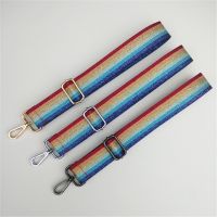 3.8cm Wide Rainbow Color Bag Shoulder Strap Female Bag Versatile Replacement Adjustable Length Long Shoulder Strap