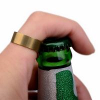 ∏♀ 22MM Finger Thumb RING Beer Bottle Opener Stainless Steel Chrome Keyring Piece Multi-Function Color Shape Ring Party Accessories