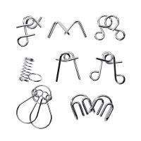 【HOT】✼∏✽ 8Pcs Adults Children Anti-Stress Reliever Metal Lock Wire Mind Teaser Puzzles Gifts