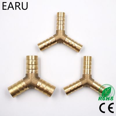 6 12mm BRASS Y type Hose Joiner Piece 3 WAY Fuel Water Air Pipe TEE CONNECTOR Pneumatic Connect Plug Socket for Air Gas Oil
