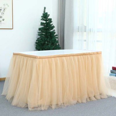 Tulle Table Skirt Tutu Table Skirts Tableware Wedding Supplies Birthday Party Decorations Kids Baby Shower Home Banquet Decor