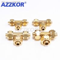 Brass Male Quick Screw Tee Joints BSP T-type Pipe Fittings Water Oil Gas Coupler Pneumatic Connector Adapter Male Thread 6MM-12M