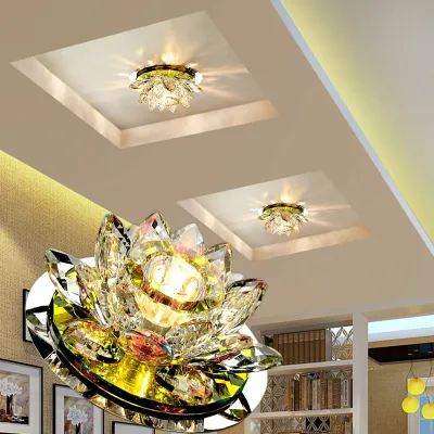 Crystal LED Ceiling Light 3W AC90-260V Modern LED Crystal Lamp Aisle Light Corridor Lamp Hall Lighting Pumpkin Lotus Lights