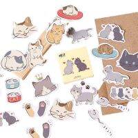 45pcs Puddle Cat Diary Handbook Photo Album Water Cup Mobile Phone Decorative Sticker Self Adhesive Diy Decorative Sticker