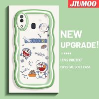 JIUMOO เคสสำหรับ Samsung Galaxy เคส M10s A20s A20 A30ลายโดราเอมอนน่ารักขอบคลื่นสี TPU ใสนุ่มเคสมือถือกันกระแทกที่มีความแม่นยำทนต่อการสึกหรอฝาครอบป้องกันซิลิก้าเจล