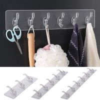 6Pcs/Row Hooks Organizer Transparent Adhesive Door Wall Hanger Holder Heavy Load для дома