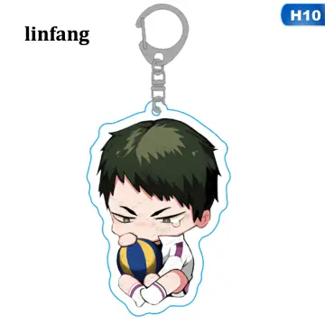 Cute Anime Haikyuu!! Keychain Cartoon Volleyball Boy Figure Key Chain Ring  For Men Accessories Bag Pendant Acrylic Keyring Gifts