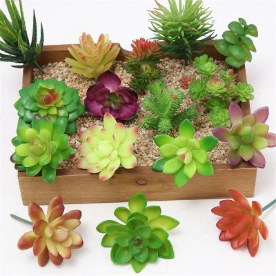 【cw】 20Style Artificial Succulent Room Garden Desktop Ornament Bonsai Fake ！