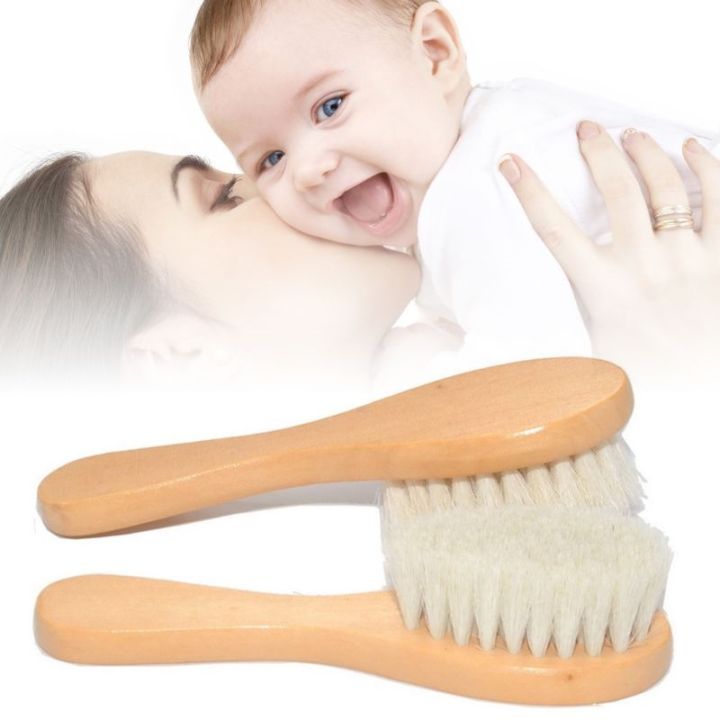 2-pcs-set-new-baby-care-natural-wool-wooden-brush-comb-kids-hairbrush-newborn-infant-comb-head-massager