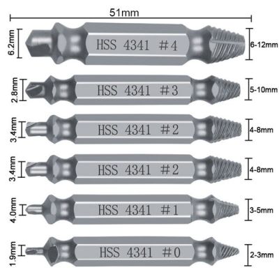 HH-DDPJ6pcs Material Damaged Screw Extractor Drill Bits Guide Set Broken Speed Out Easy Out Bolt Stud Stripped Screw Remover Tools