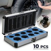 10Pcs Socket Set Nut Screw Remover Adopter Damaged Nut Bolt 9-19Mm Car Extractor Threading Tool Electric Drill Accessories