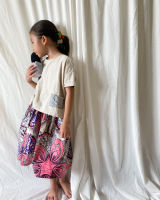 MERMEO |【SK-152】XL(130-140)  African batik kids skirt | กระโปรงเด็กผ้าแอฟริกันบาติก