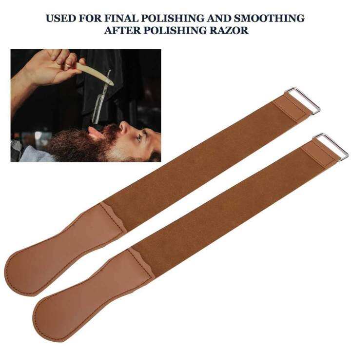 【ลดสุดใจ 】มีดโกนตรง Strop Double Layered Barber Razor Sharpening