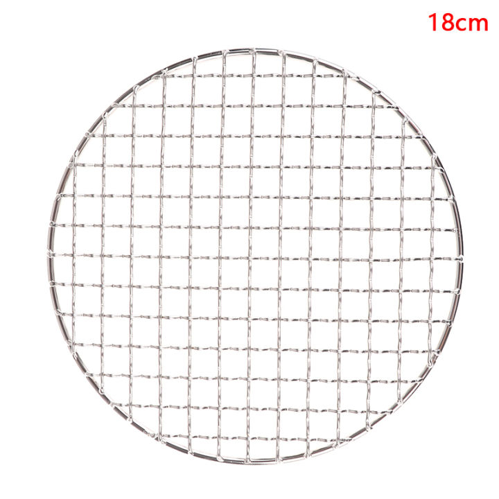 ตะแกรงไอน้ำทรงกลมตะแกรงย่างบาร์บีคิวเหล็กสแตนเลสกลมตาข่ายกลางแจ้งตะแกรงลวด