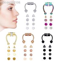 ◑✤♨ Stainless Steel Fake Piercing Nose Ring Magnetic Nose Piercing Hoop Septum Rings For Women Gothic Body Jewelry Gifts