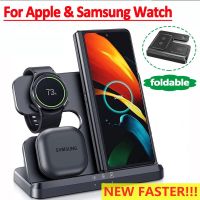 15W 3 in 1 Wireless Charger Stand For Samsung Fold 4 3 S22 Untra Galaxy Watch 5 4 3 Active 2/1 Buds Fast Charging Dock Station