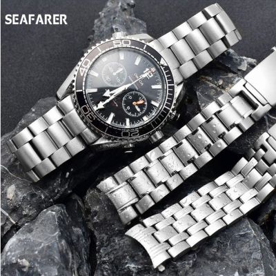♘♚ 18 มม. 20 มม. 22 มม. 316L สายนาฬิกาสแตนเลสสำหรับ Omega Ocean 007 Seamaster 300 สร้อยข้อมือนาฬิกาอุปกรณ์เสริมสายนาฬิกา