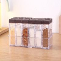 hotx【DT】 Opening Cover Spice Jar Two-Way Transparent Seasoning Shaker with Lid and Tray for